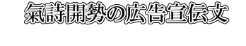    氣詩開勢の広告宣伝文　 