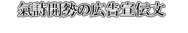    氣詩開勢の広告宣伝文　　 